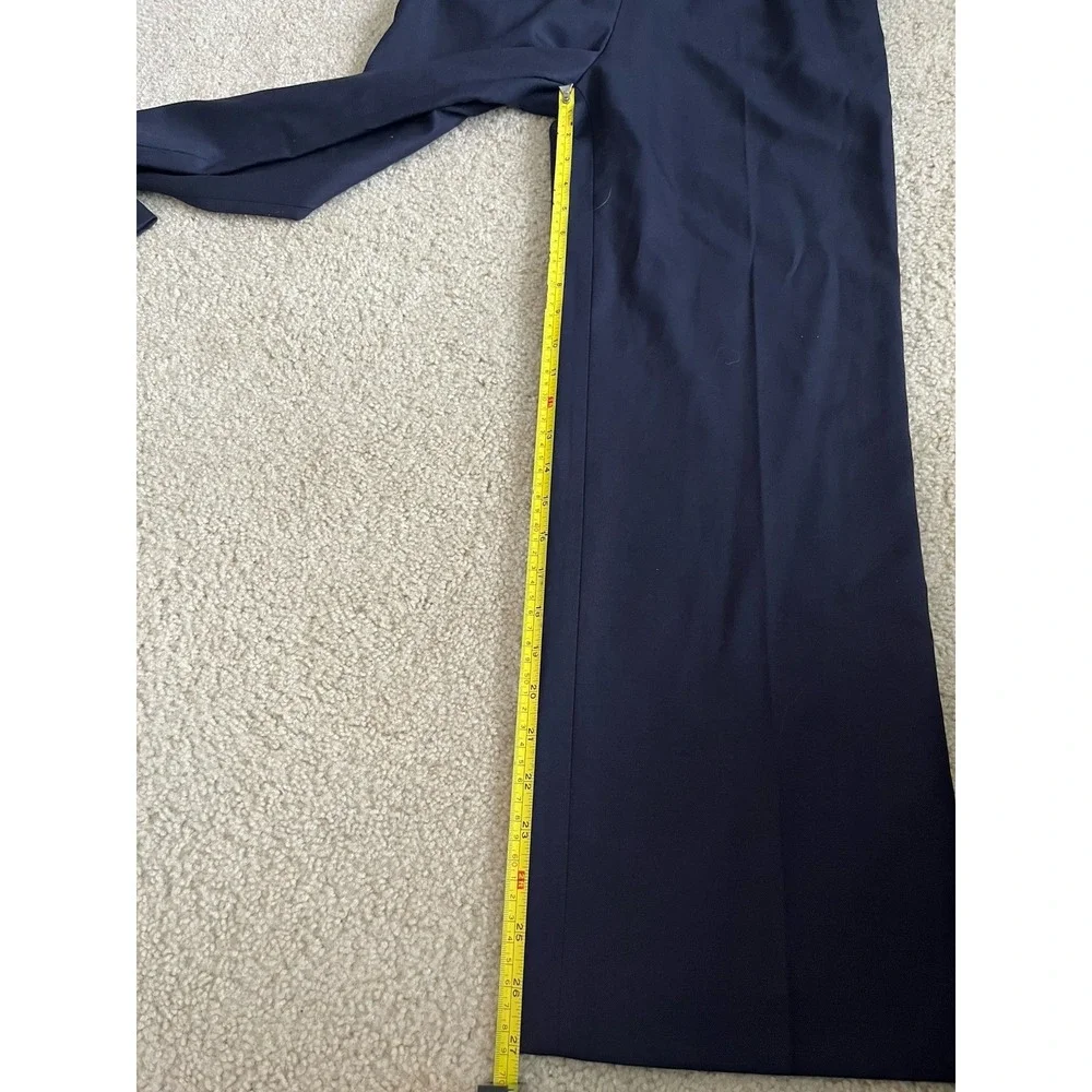 Tory Burch Avalon Jumpsuit Navy Blue Wool Blend Lace Overlay Size 6